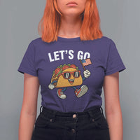 Let’s Go Taco Patriotic T Shirt For Women Funny 4th of July Food Humor