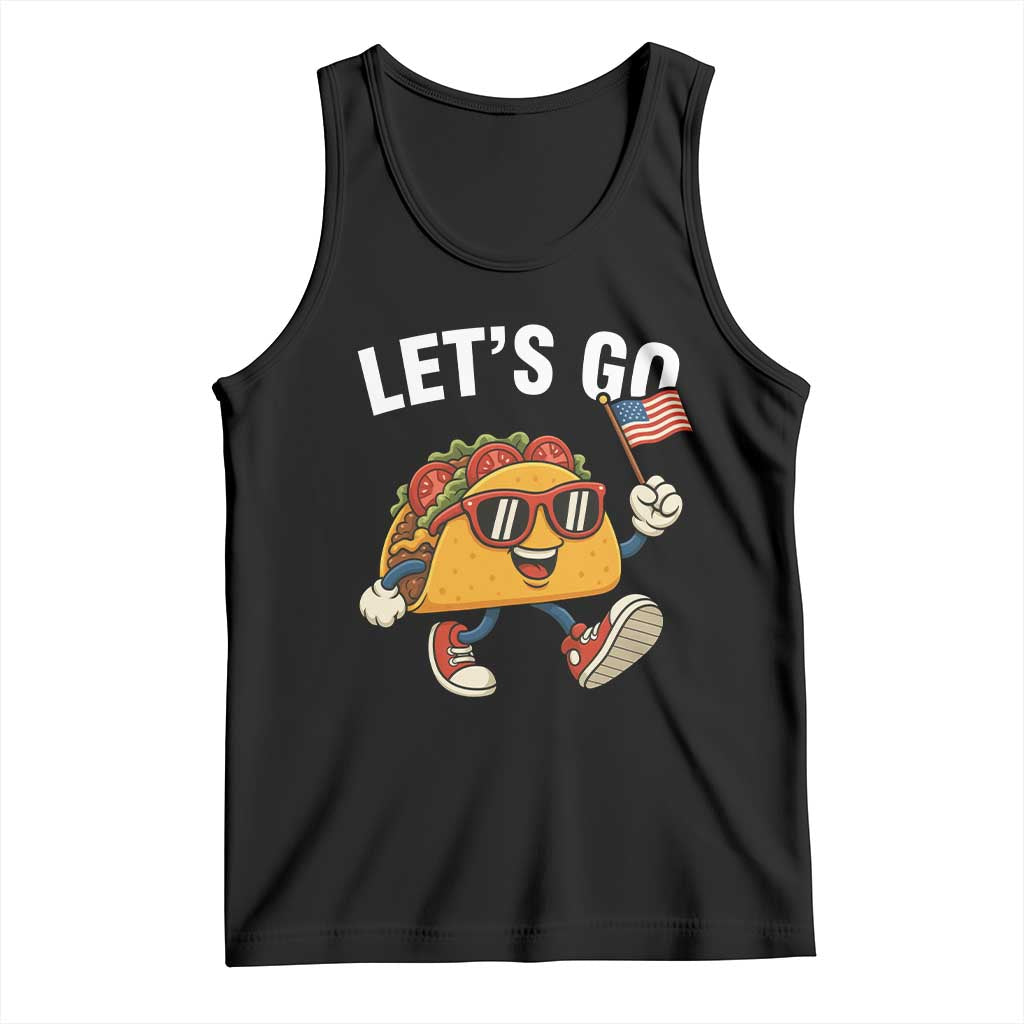 Let’s Go Taco Patriotic Tank Top Funny 4th of July Food Humor