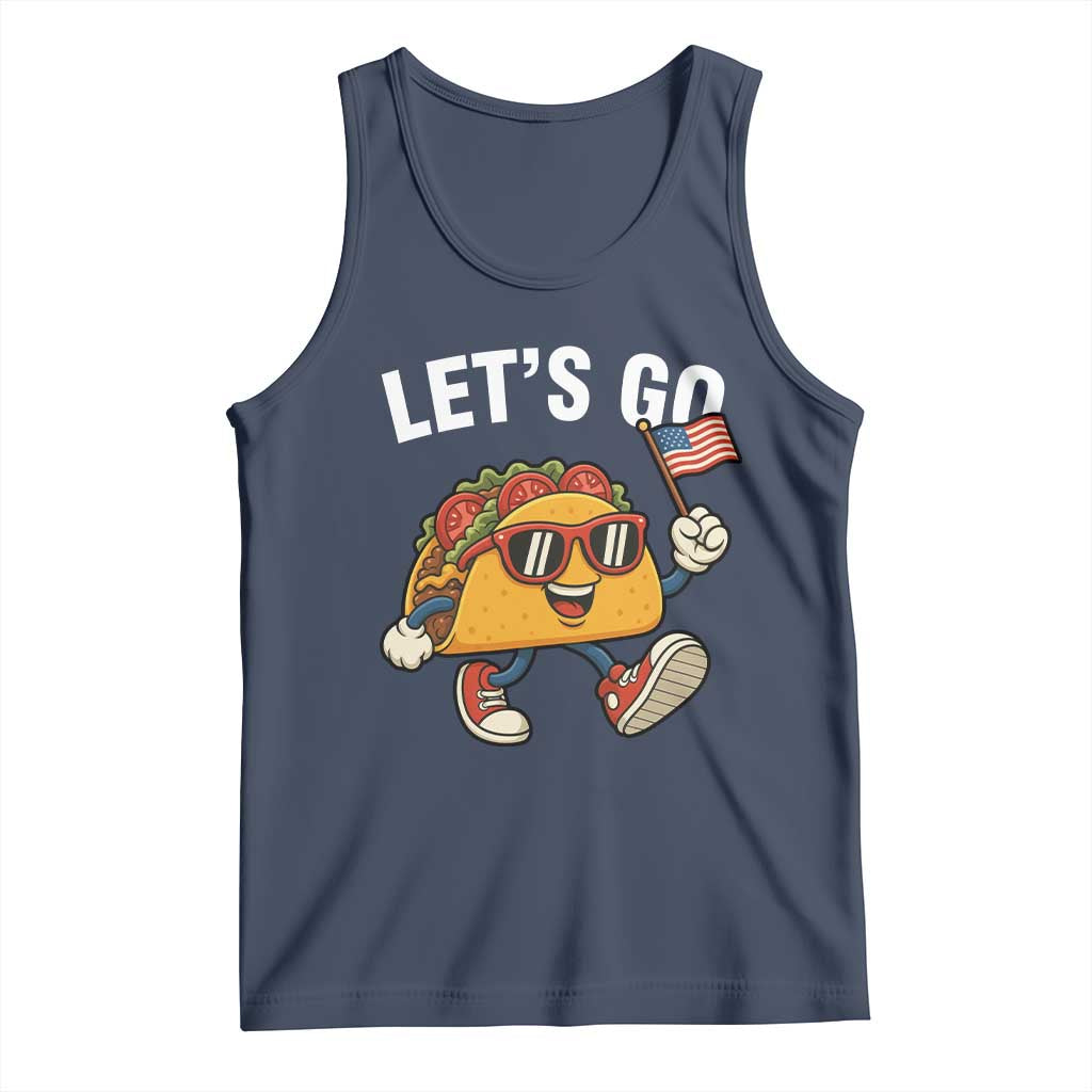 Let’s Go Taco Patriotic Tank Top Funny 4th of July Food Humor