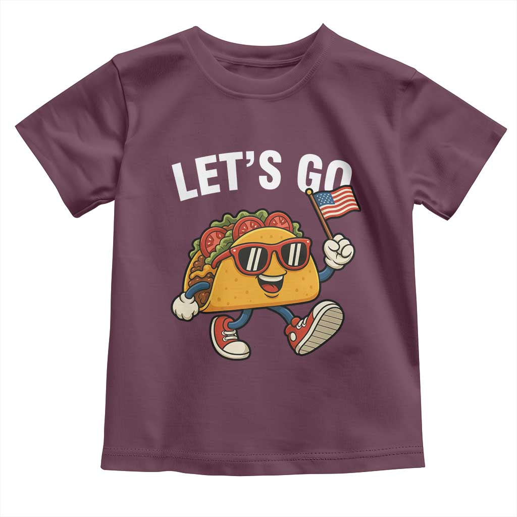 Let’s Go Taco Patriotic Toddler T Shirt Funny 4th of July Food Humor