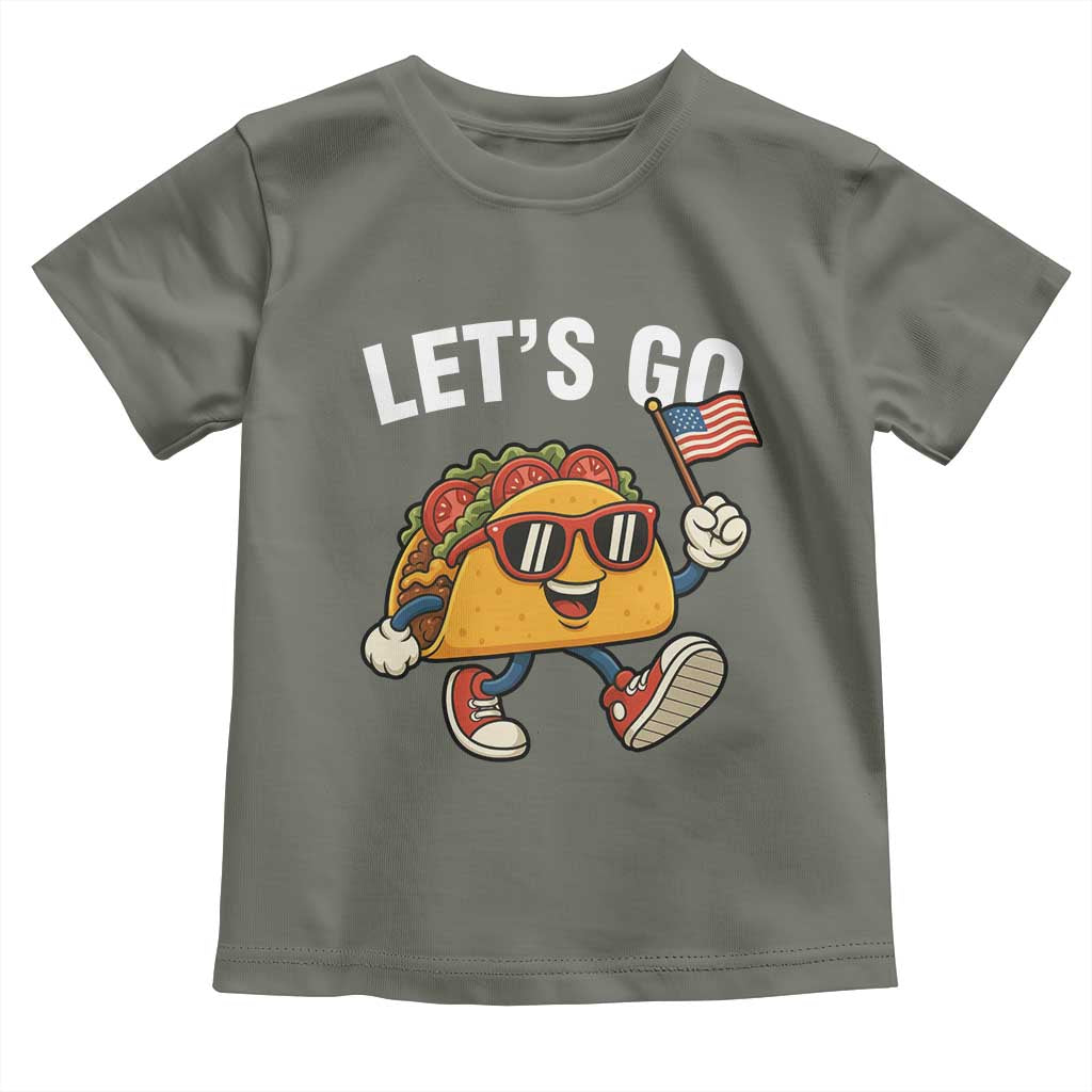 Let’s Go Taco Patriotic Toddler T Shirt Funny 4th of July Food Humor