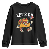 Let’s Go Taco Patriotic Youth Sweatshirt Funny 4th of July Food Humor