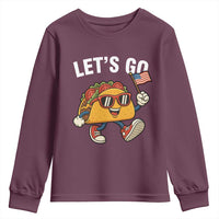Let’s Go Taco Patriotic Youth Sweatshirt Funny 4th of July Food Humor