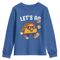 Let’s Go Taco Patriotic Youth Sweatshirt Funny 4th of July Food Humor