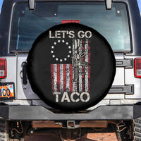 Let’s Go Taco Betsy Ross Flag Spare Tire Cover Vintage Patriotic Rifle Gun Rights