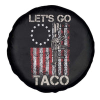 Let’s Go Taco Betsy Ross Flag Spare Tire Cover Vintage Patriotic Rifle Gun Rights