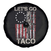 Let’s Go Taco Betsy Ross Flag Spare Tire Cover Vintage Patriotic Rifle Gun Rights