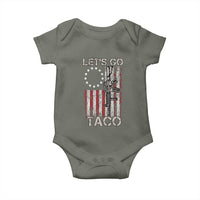 Let’s Go Taco Betsy Ross Flag Baby Onesie Vintage Patriotic Rifle Gun Rights