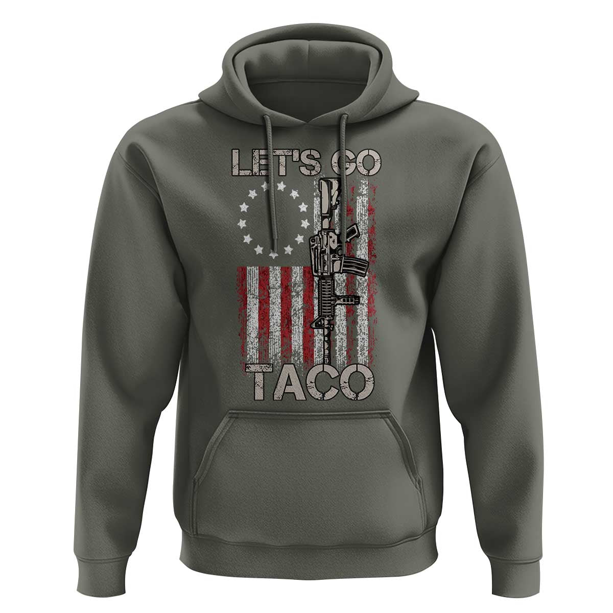 Let’s Go Taco Betsy Ross Flag Hoodie Vintage Patriotic Rifle Gun Rights