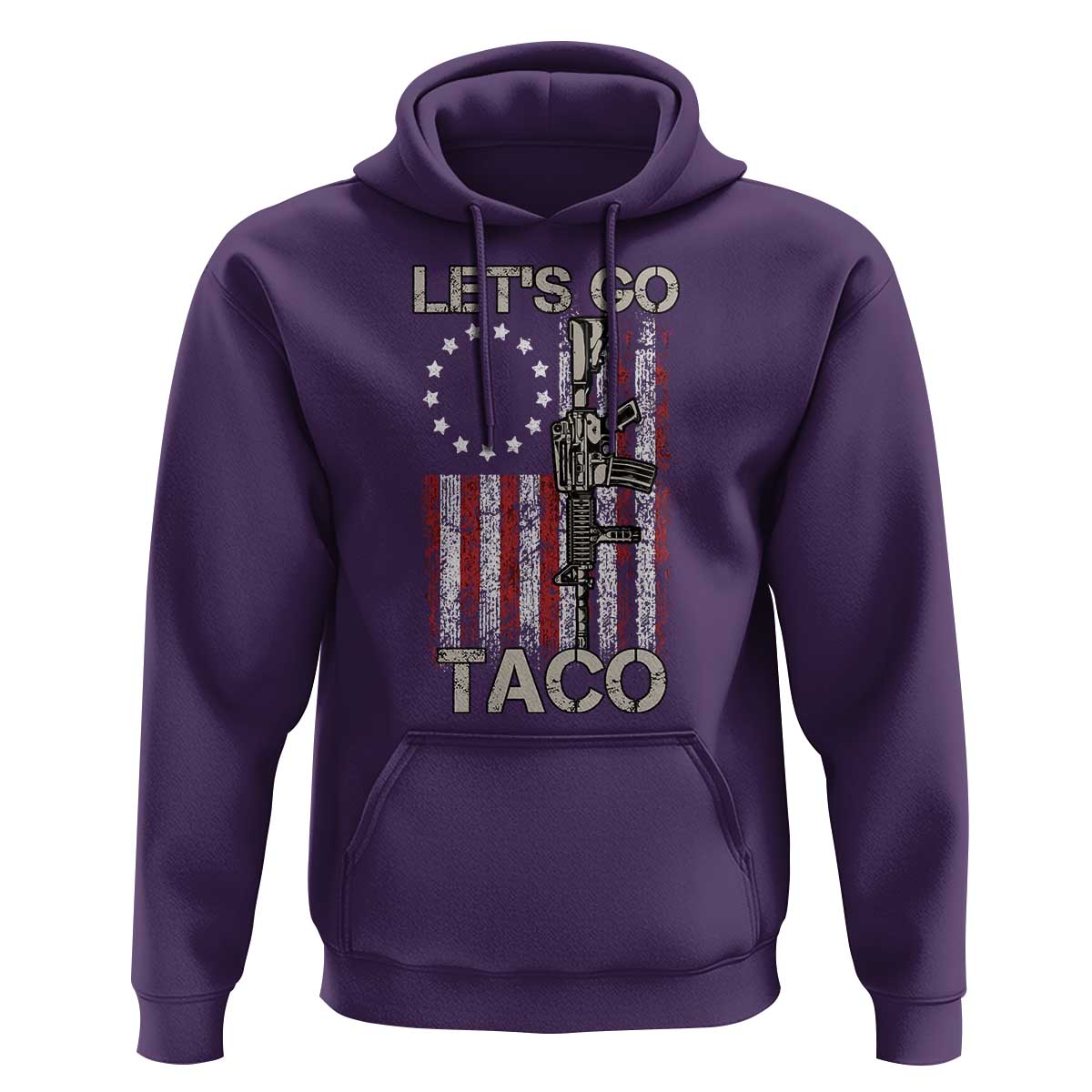 Let’s Go Taco Betsy Ross Flag Hoodie Vintage Patriotic Rifle Gun Rights