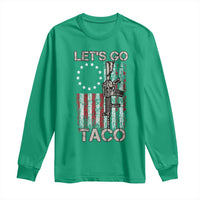 Let’s Go Taco Betsy Ross Flag Long Sleeve Shirt Vintage Patriotic Rifle Gun Rights