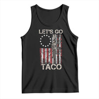 Let’s Go Taco Betsy Ross Flag Tank Top Vintage Patriotic Rifle Gun Rights