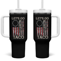 Let’s Go Taco Betsy Ross Flag Tumbler With Handle Vintage Patriotic Rifle Gun Rights