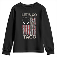 Let’s Go Taco Betsy Ross Flag Youth Sweatshirt Vintage Patriotic Rifle Gun Rights