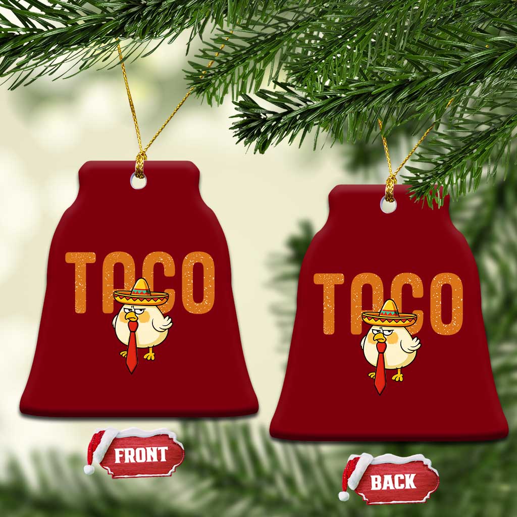 TACO Chicken in Sombrero Ceramic Ornament Funny Mexican Food - Wonder Print Shop