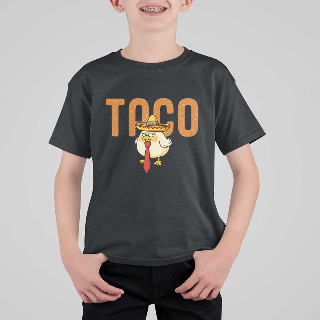 TACO Chicken in Sombrero T Shirt For Kid Funny Mexican Food