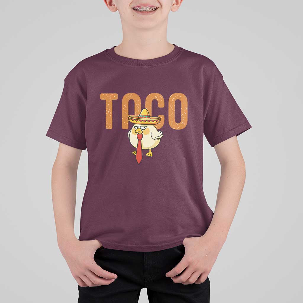 TACO Chicken in Sombrero T Shirt For Kid Funny Mexican Food