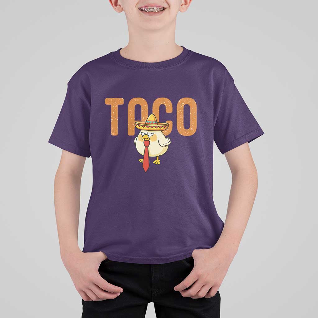 TACO Chicken in Sombrero T Shirt For Kid Funny Mexican Food