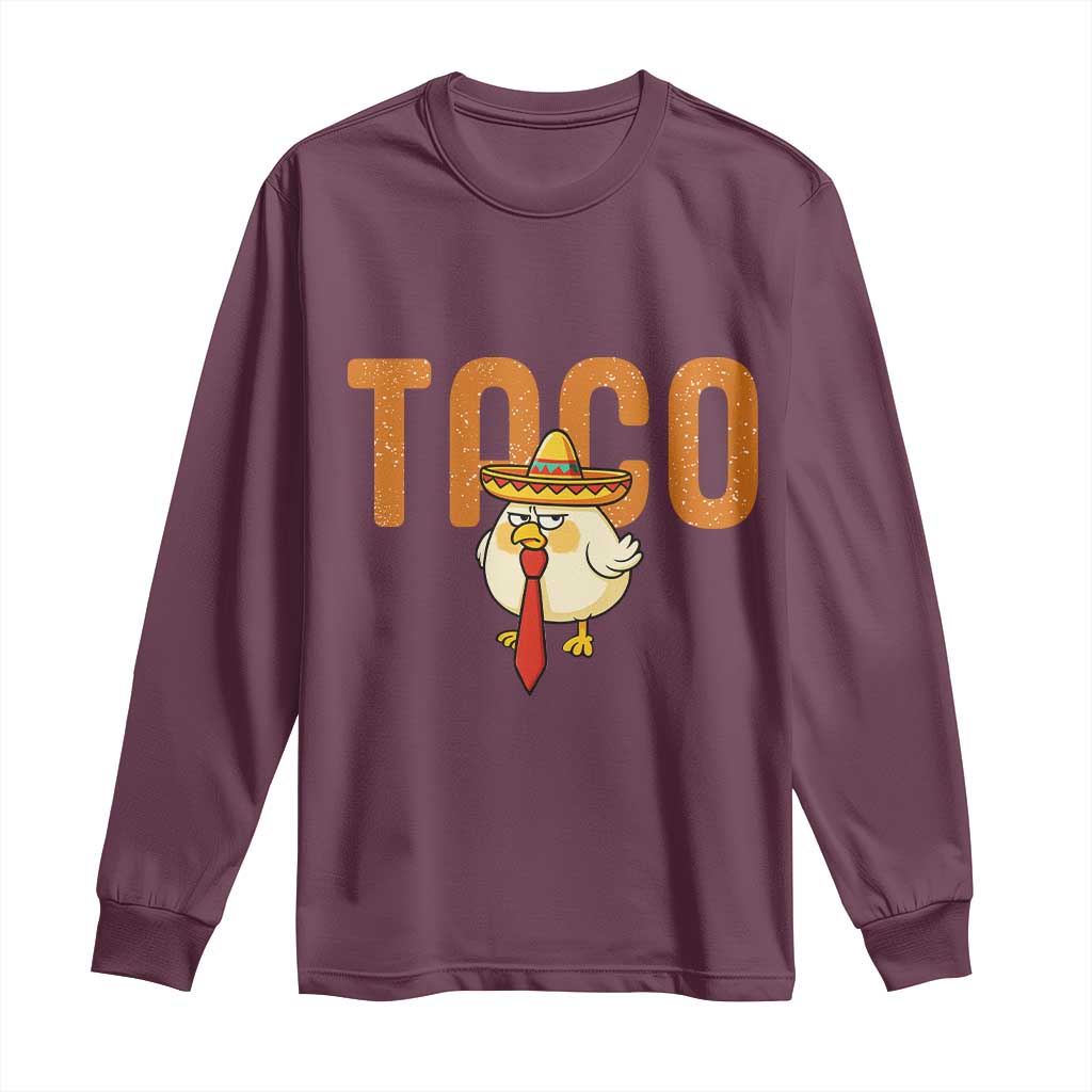 TACO Chicken in Sombrero Long Sleeve Shirt Funny Mexican Food