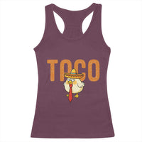 TACO Chicken in Sombrero Racerback Tank Top Funny Mexican Food