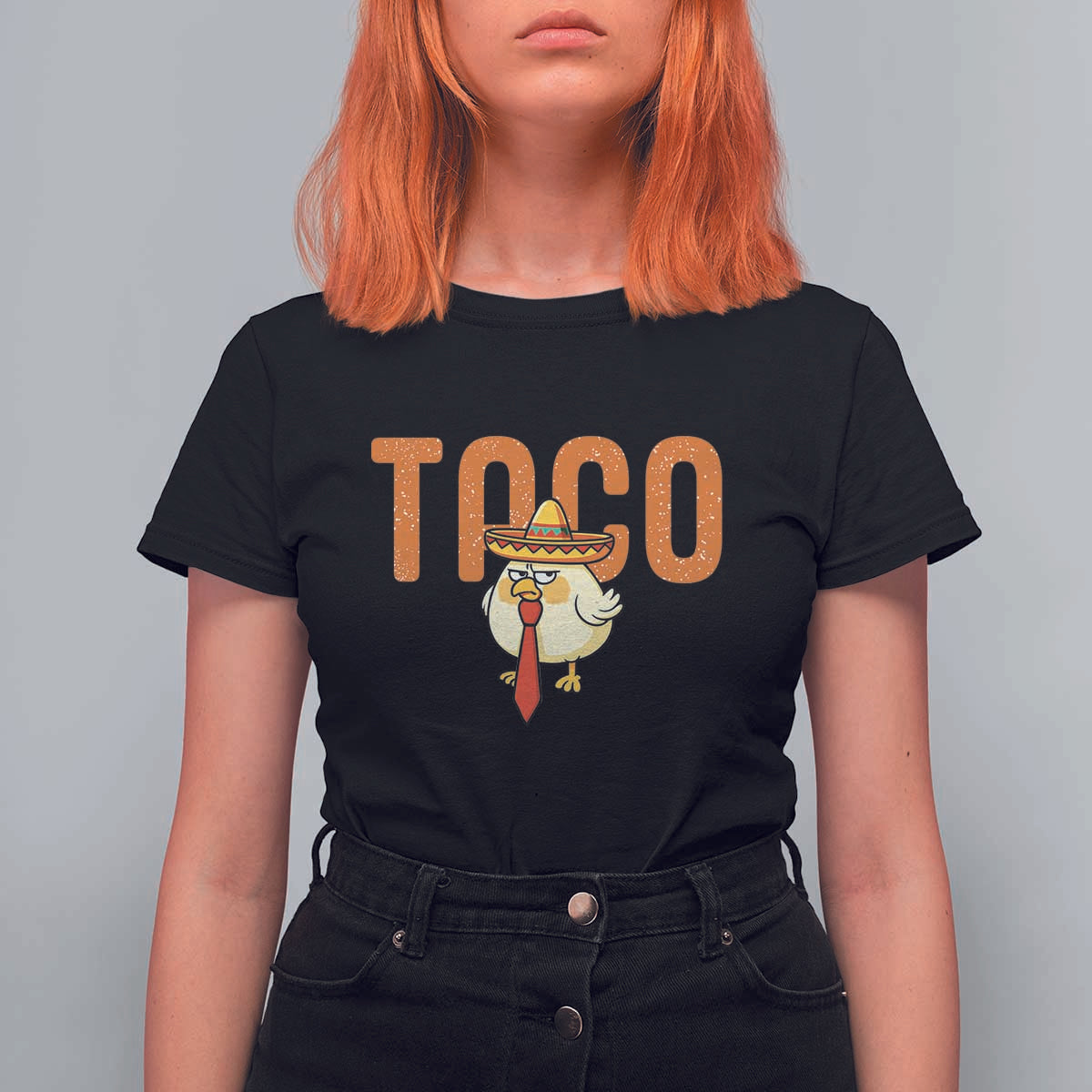 TACO Chicken in Sombrero T Shirt For Women Funny Mexican Food