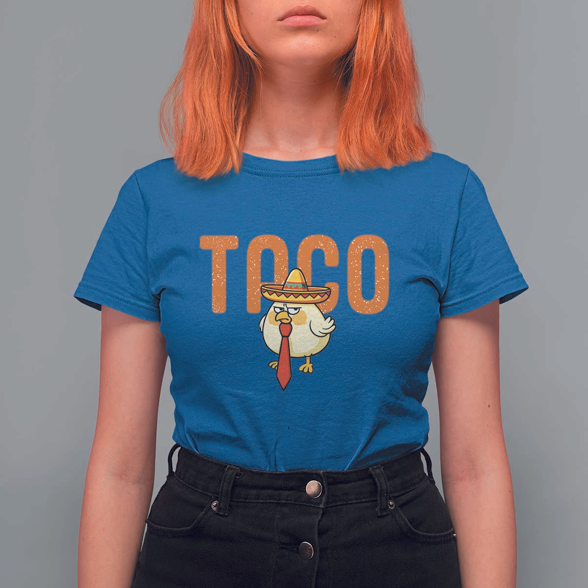 TACO Chicken in Sombrero T Shirt For Women Funny Mexican Food