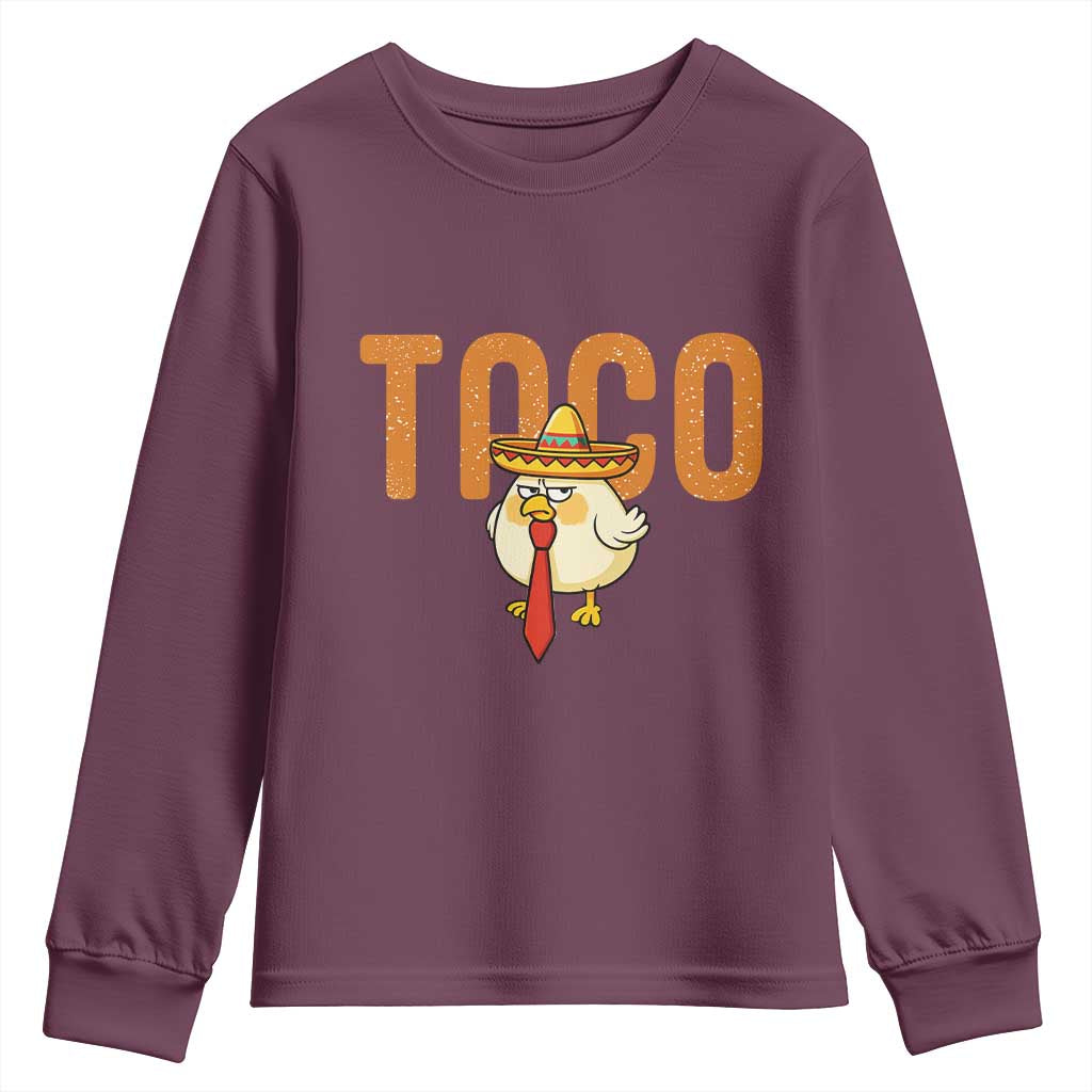 TACO Chicken in Sombrero Youth Sweatshirt Funny Mexican Food