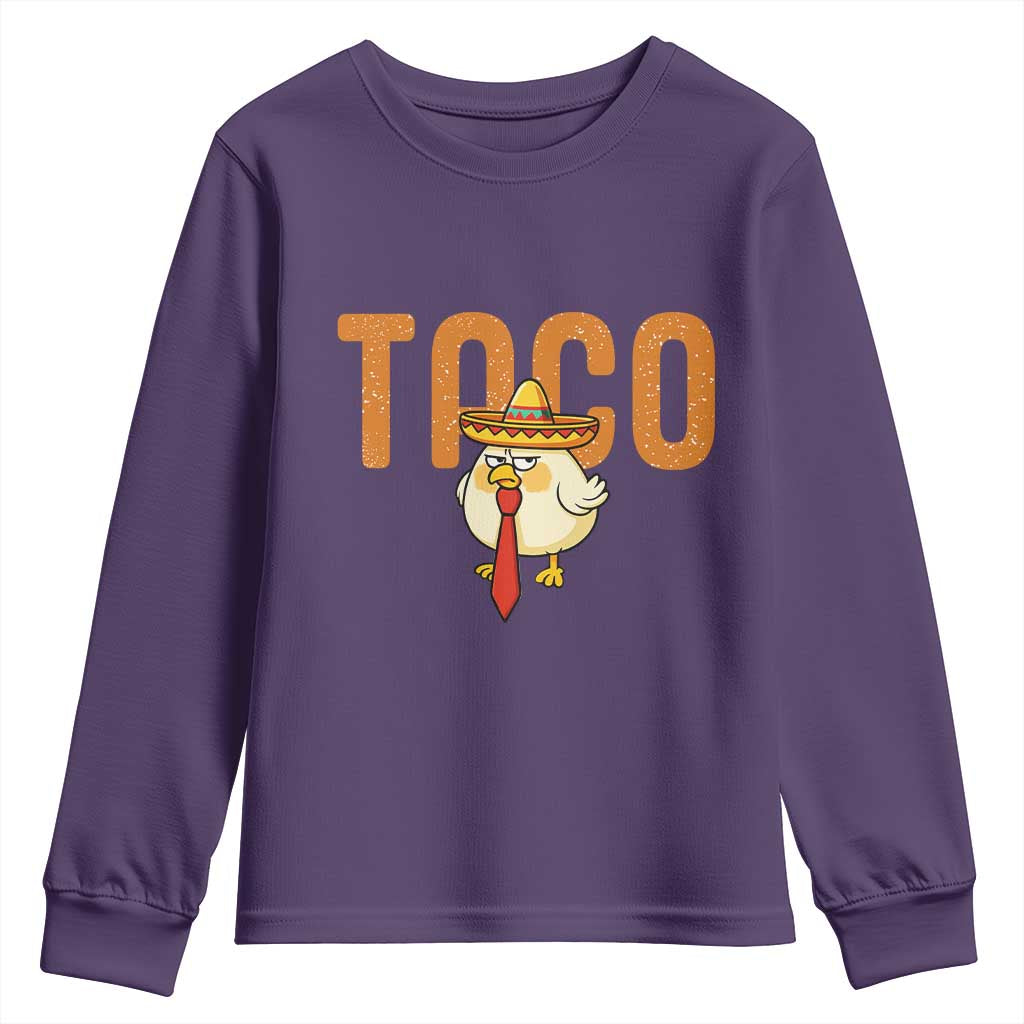 TACO Chicken in Sombrero Youth Sweatshirt Funny Mexican Food