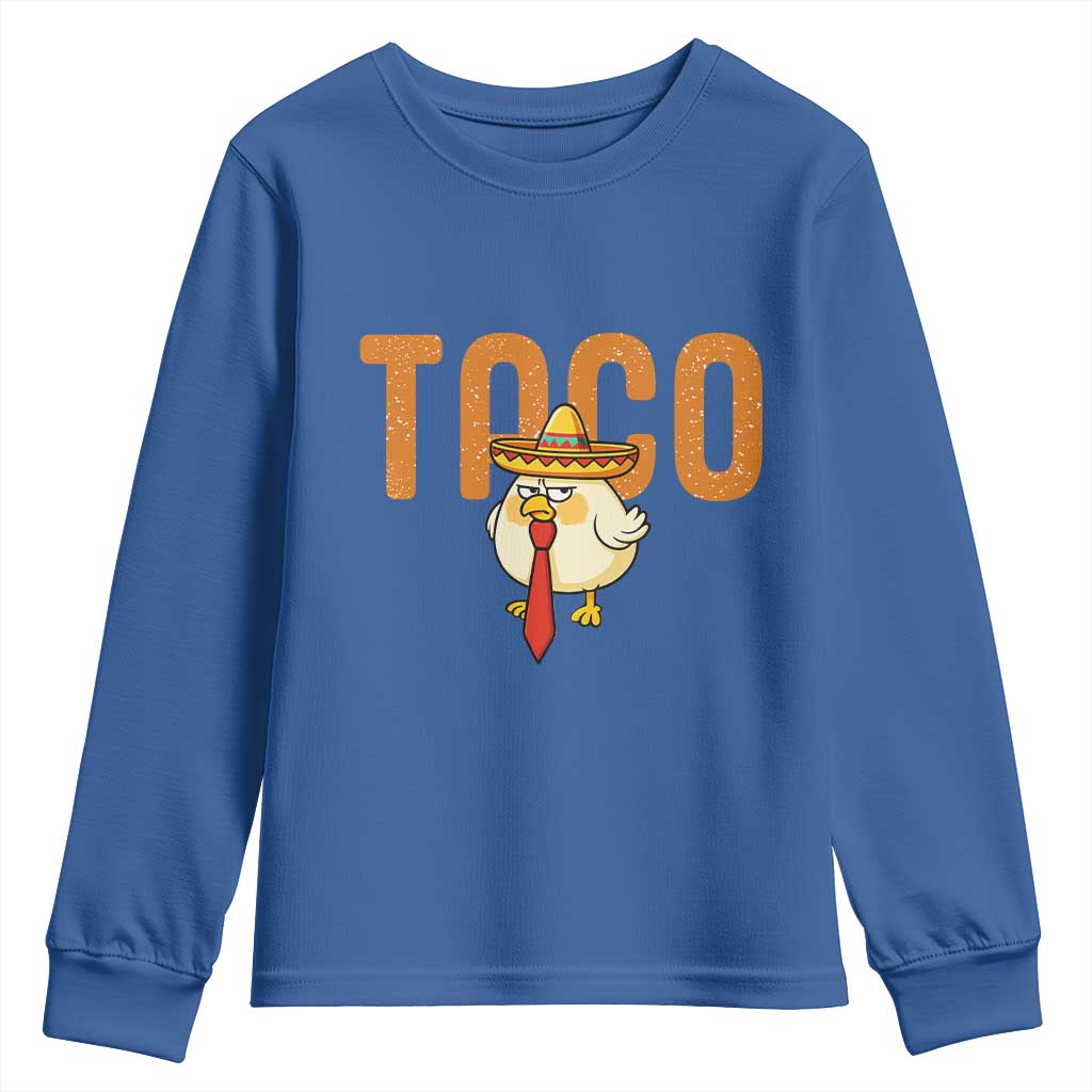 TACO Chicken in Sombrero Youth Sweatshirt Funny Mexican Food