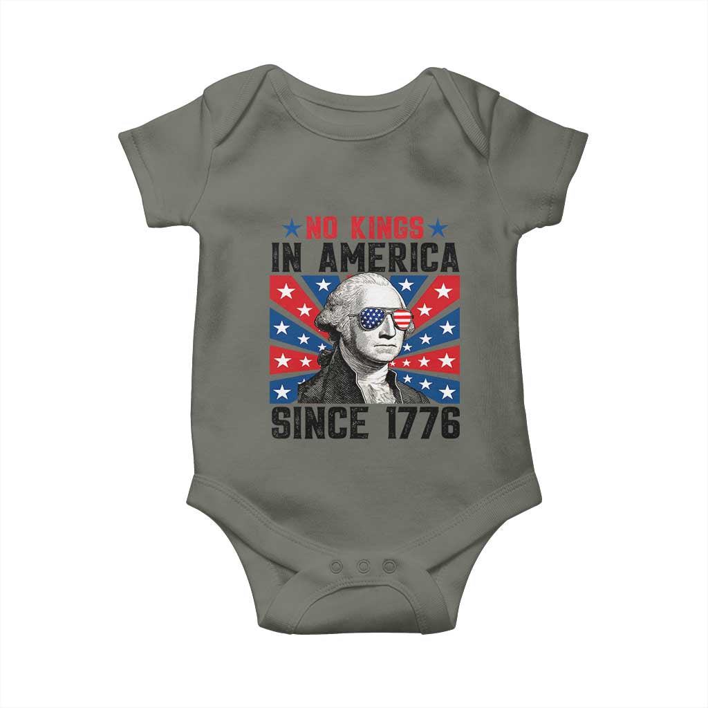 No Kings in America Since 1776 Baby Onesie Founding Fathers George Washington Patriotic