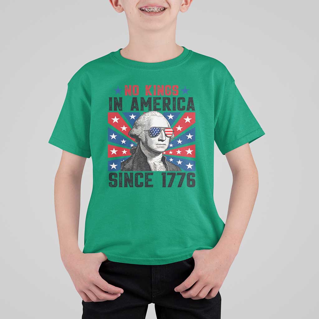 No Kings in America Since 1776 T Shirt For Kid Founding Fathers George Washington Patriotic