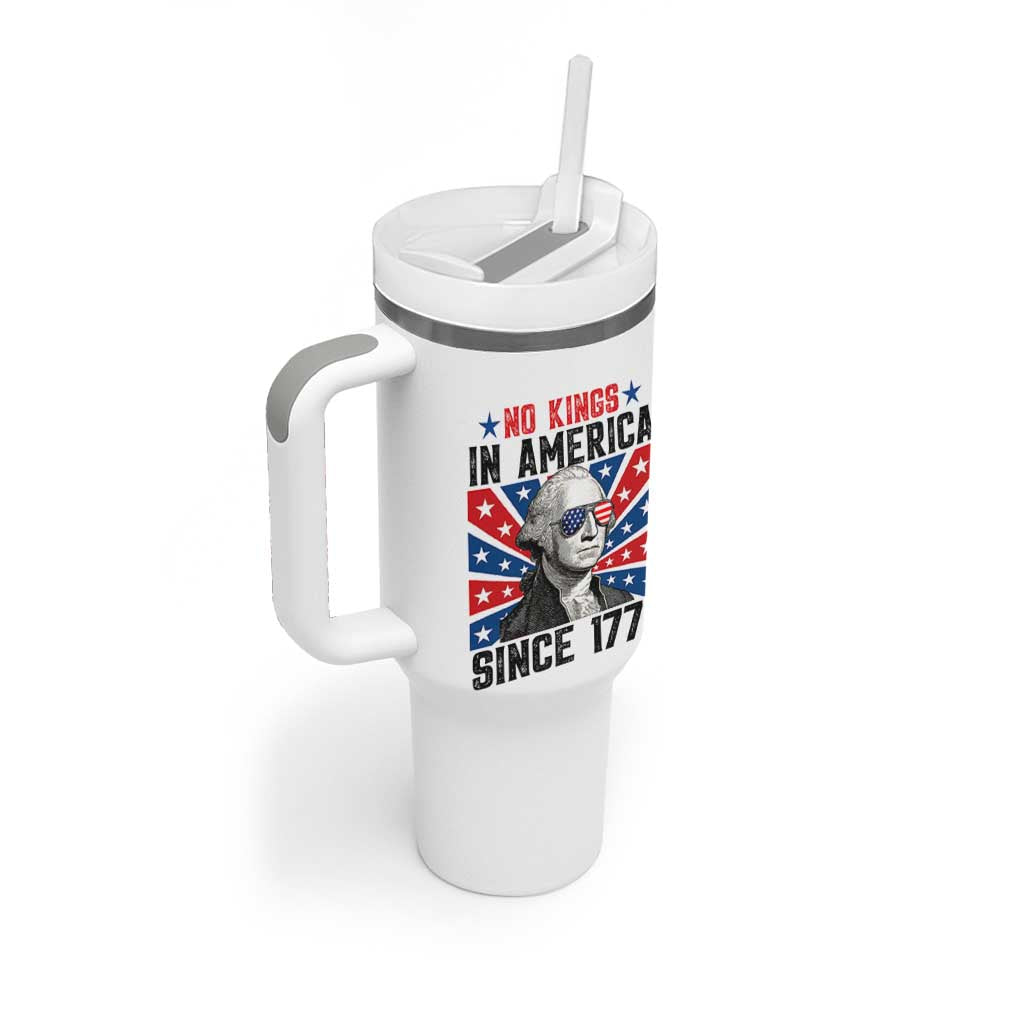 No Kings in America Since 1776 Tumbler With Handle Founding Fathers George Washington Patriotic