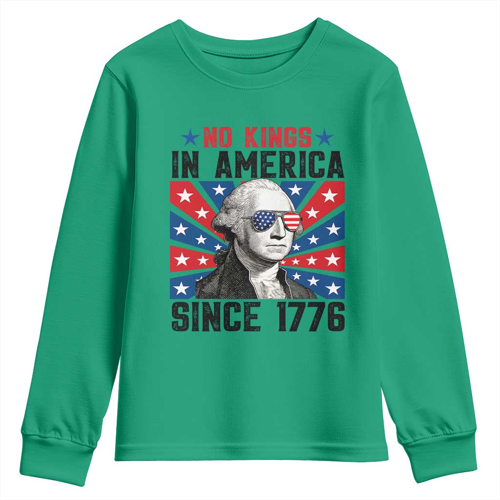 No Kings in America Since 1776 Youth Sweatshirt Founding Fathers George Washington Patriotic