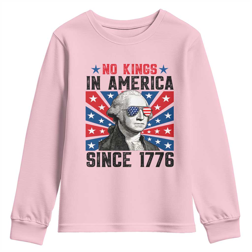 No Kings in America Since 1776 Youth Sweatshirt Founding Fathers George Washington Patriotic
