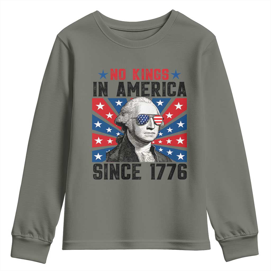 No Kings in America Since 1776 Youth Sweatshirt Founding Fathers George Washington Patriotic