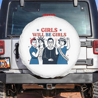 Patriotic Feminist Empowerment Spare Tire Cover Girl Will Be Girls Womens Rights 4th of July