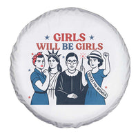 Patriotic Feminist Empowerment Spare Tire Cover Girl Will Be Girls Womens Rights 4th of July
