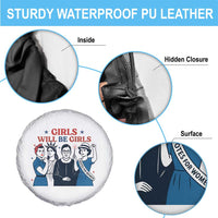 Patriotic Feminist Empowerment Spare Tire Cover Girl Will Be Girls Womens Rights 4th of July