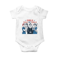 Patriotic Feminist Empowerment Baby Onesie Girl Will Be Girls Womens Rights 4th of July