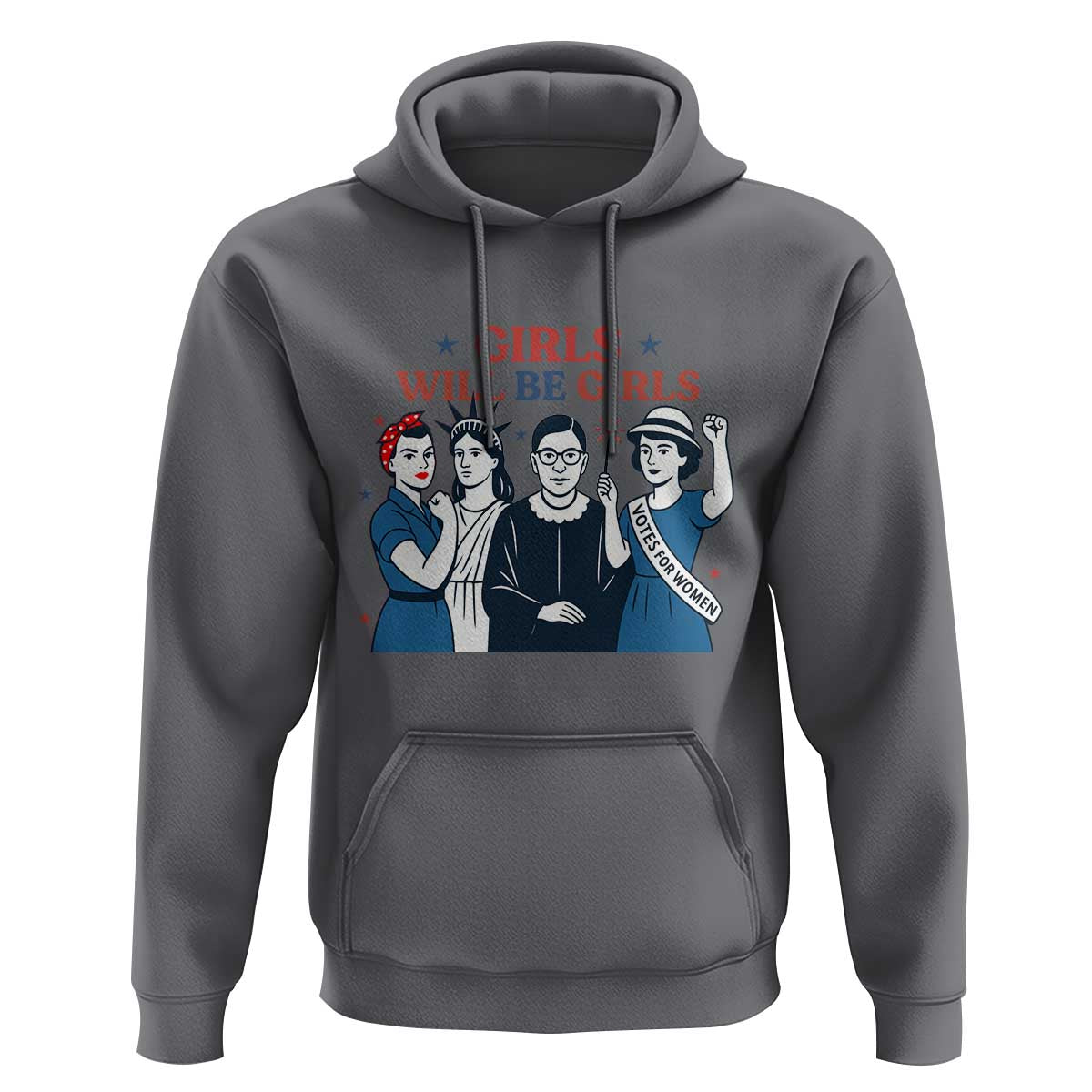 Patriotic Feminist Empowerment Hoodie Girl Will Be Girls Womens Rights 4th of July