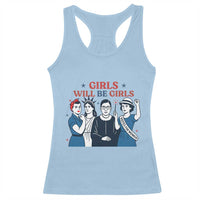 Patriotic Feminist Empowerment Racerback Tank Top Girl Will Be Girls Womens Rights 4th of July