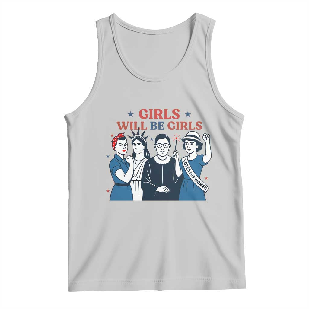 Patriotic Feminist Empowerment Tank Top Girl Will Be Girls Womens Rights 4th of July