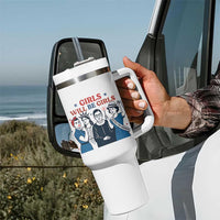 Patriotic Feminist Empowerment Tumbler With Handle Girl Will Be Girls Womens Rights 4th of July