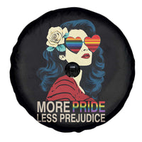 More Pride Less Prejudice Spare Tire Cover Retro Pride Month LGBTQ Feminist - Wonder Print Shop