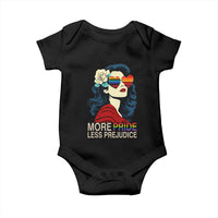 More Pride Less Prejudice Baby Onesie Retro Pride Month LGBTQ Feminist - Wonder Print Shop