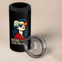 More Pride Less Prejudice 4 in 1 Can Cooler Tumbler Retro Pride Month LGBTQ Feminist - Wonder Print Shop