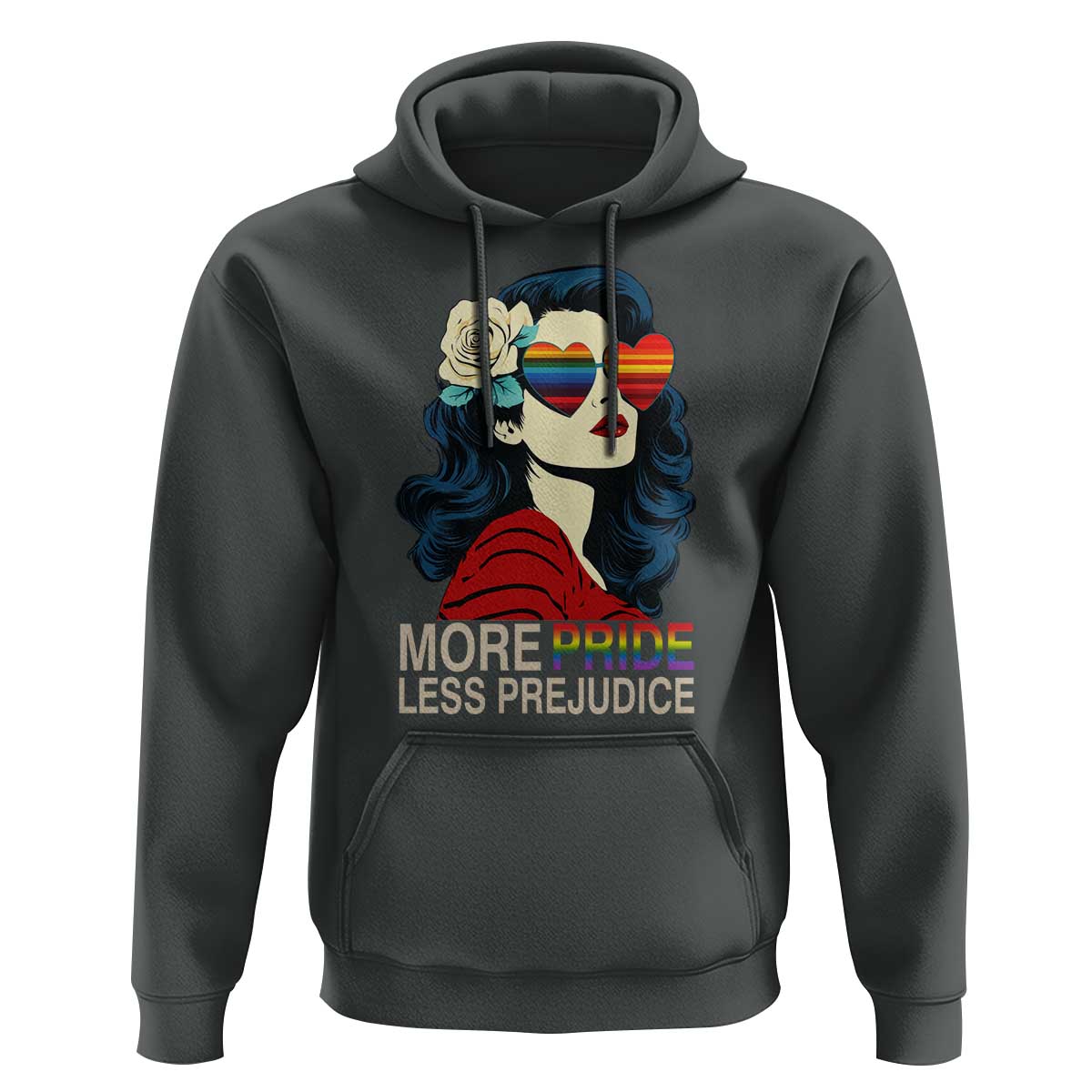 More Pride Less Prejudice Hoodie Retro Pride Month LGBTQ Feminist - Wonder Print Shop