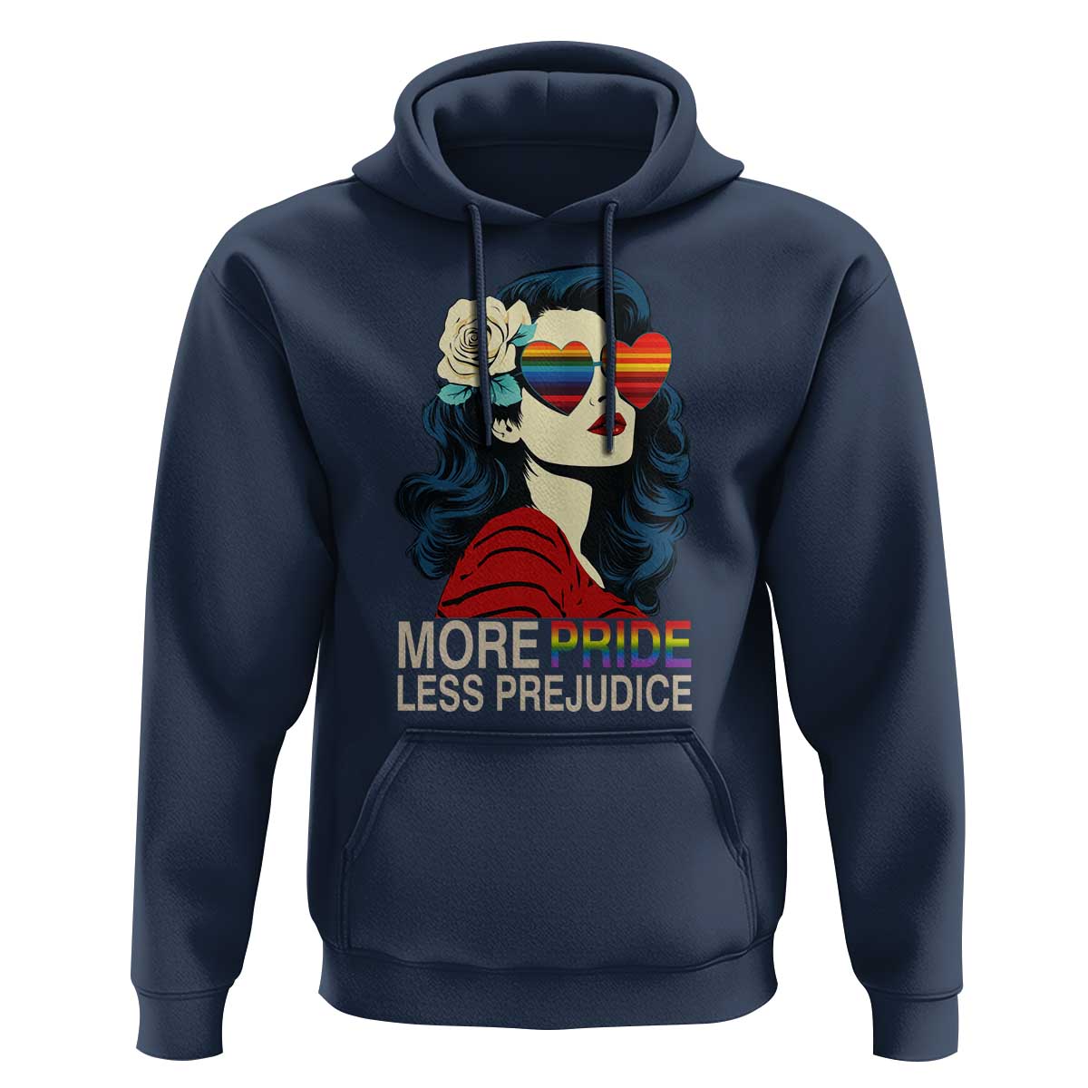 More Pride Less Prejudice Hoodie Retro Pride Month LGBTQ Feminist - Wonder Print Shop