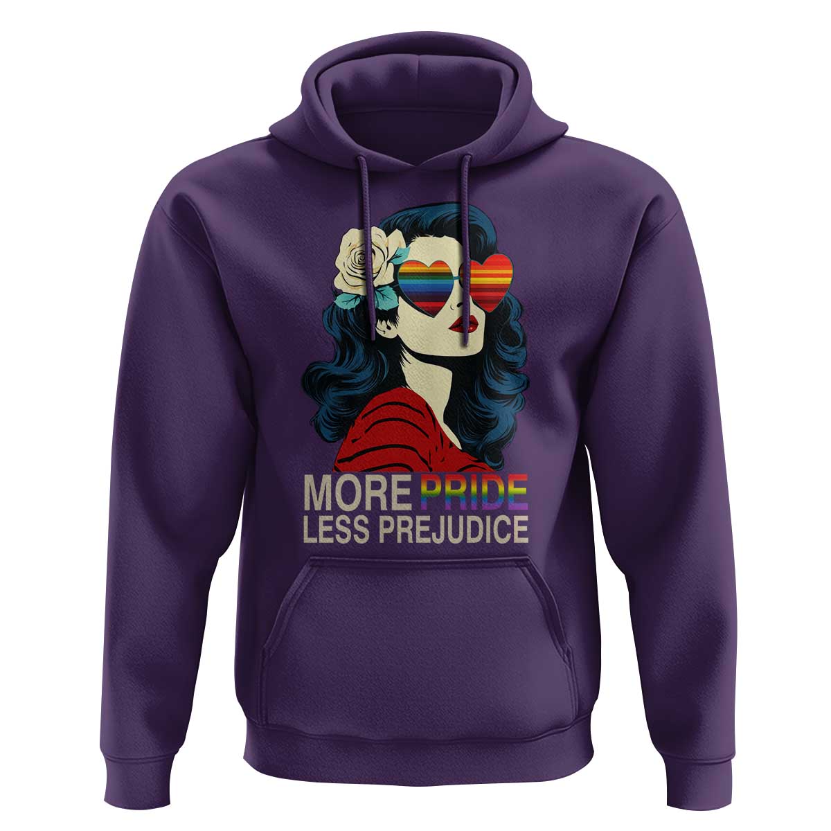 More Pride Less Prejudice Hoodie Retro Pride Month LGBTQ Feminist - Wonder Print Shop