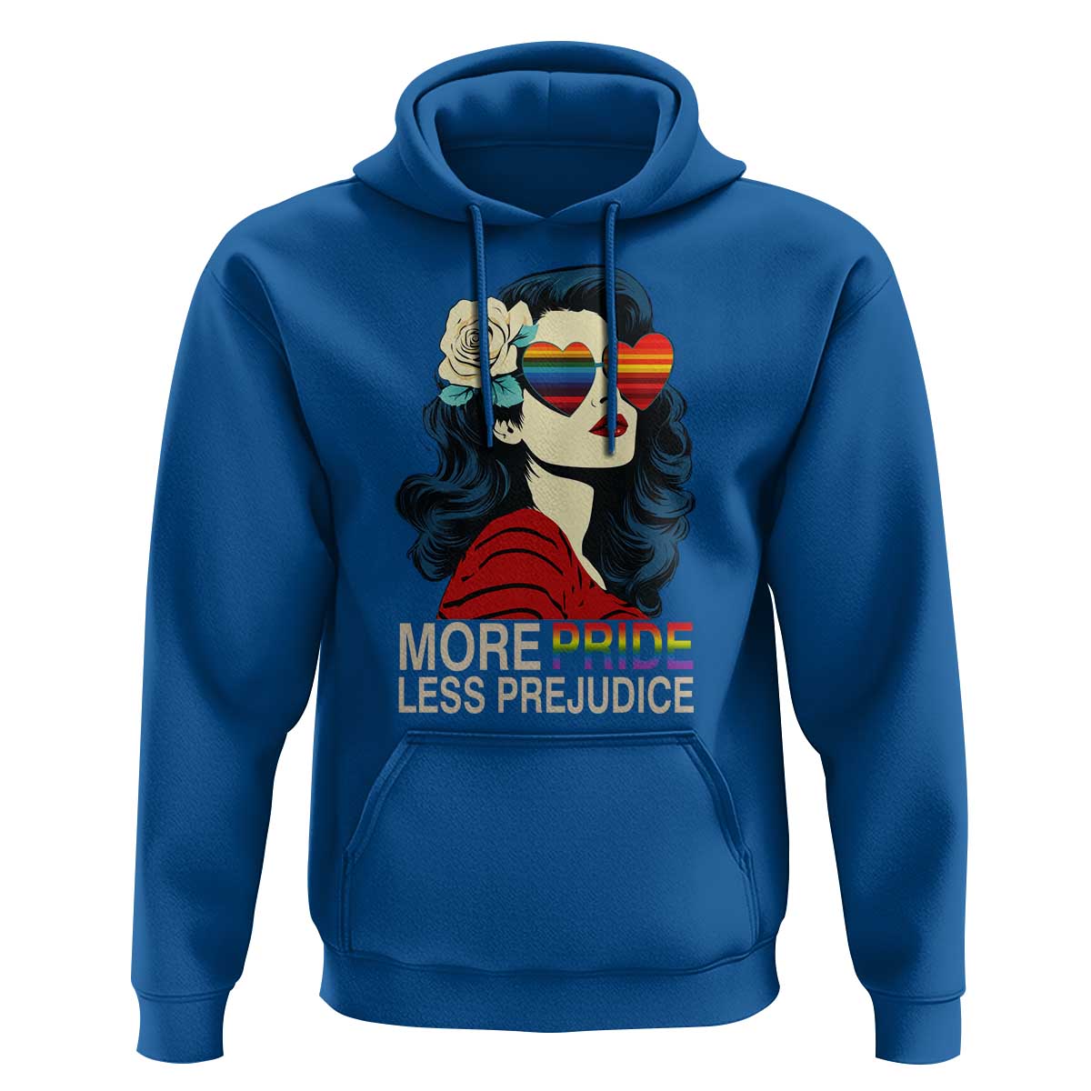 More Pride Less Prejudice Hoodie Retro Pride Month LGBTQ Feminist - Wonder Print Shop